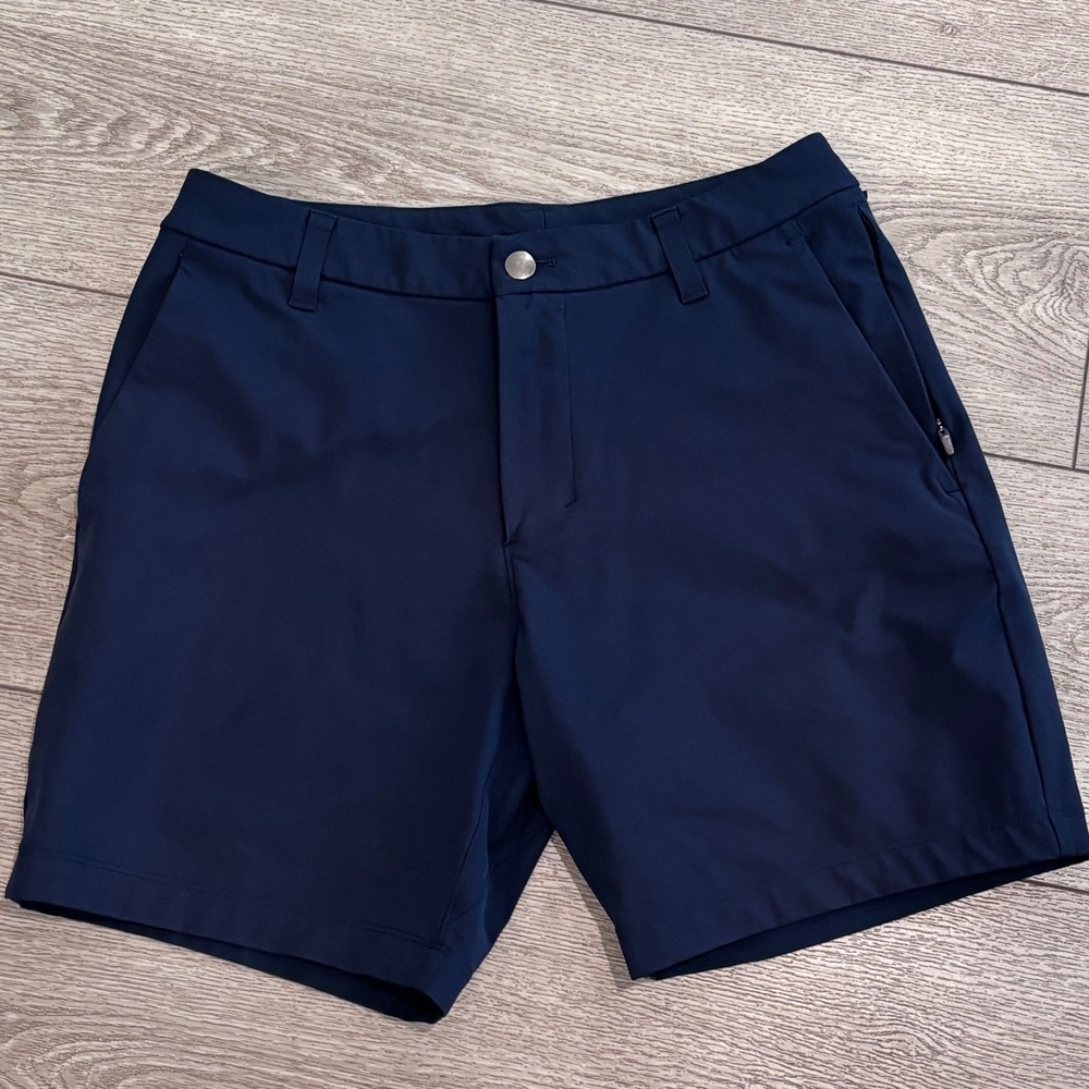 Lululemon Commission Short Mens 30 Navy Blue 7" Warpstreme Golf Casual Active